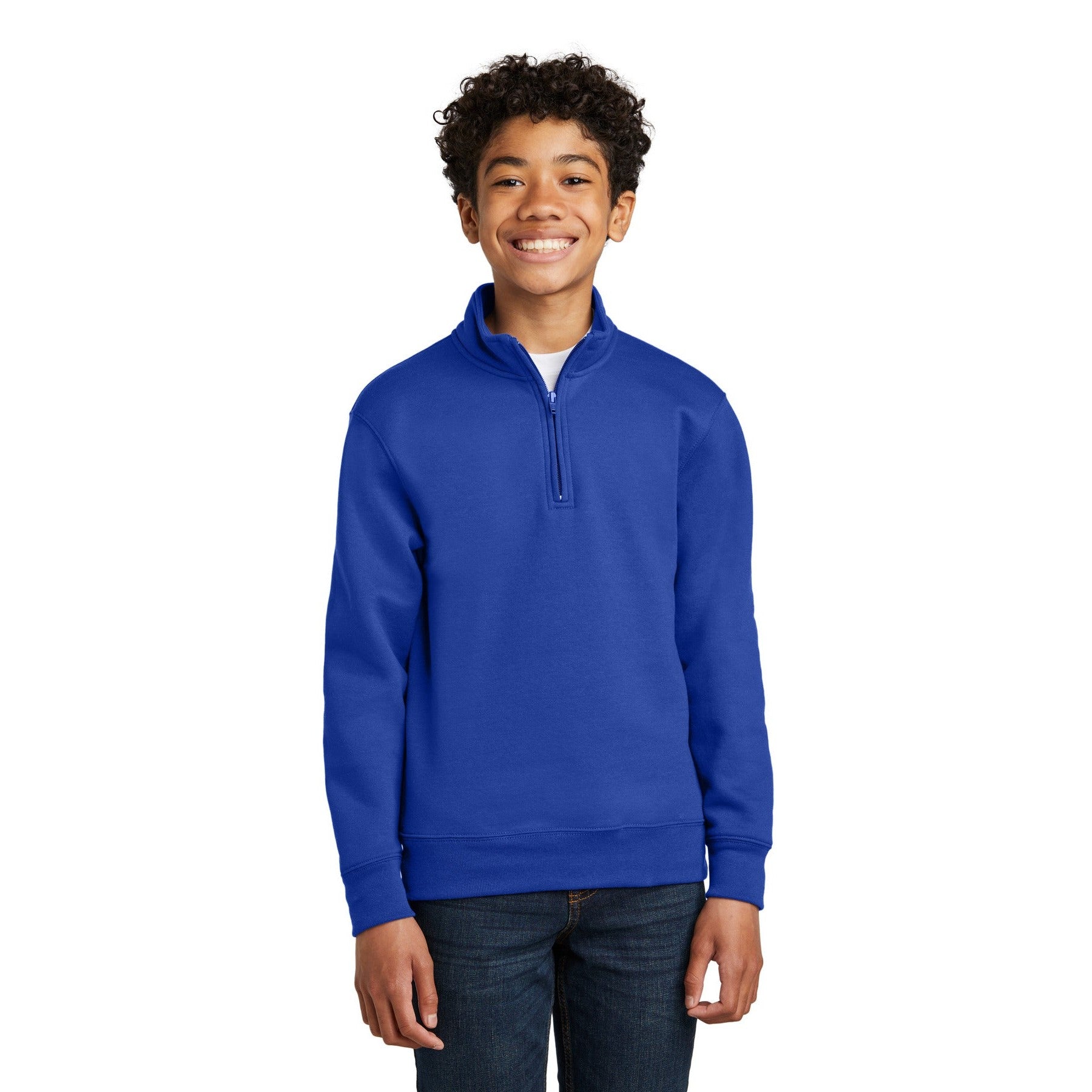 Port & Company-Port & Company® Youth Core Fleece 1/4-Zip Pullover Sweatshirt PC78YQ-MedTech-7